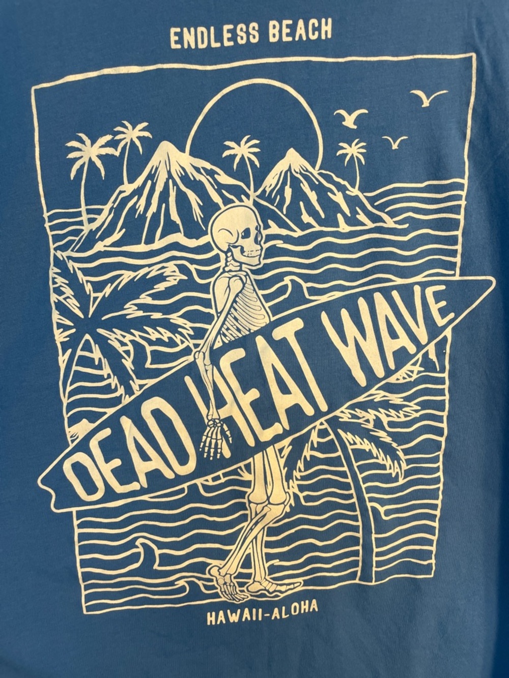Primark Blue Graphic 'Dead Heat Wave' Short Sleeve Tee